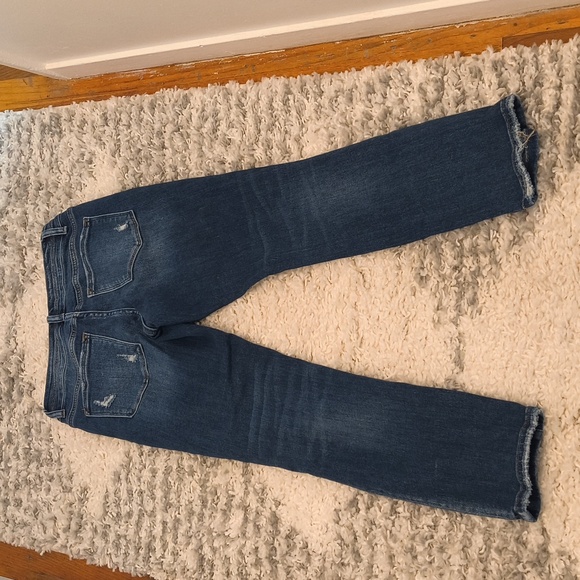 High Rise Blue Distressed Jeans - Picture 3 of 8
